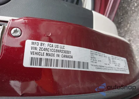 2022 Chrysler Voyager Lx из США, поврежденный, VIN 2C4RC1CG8NR230301